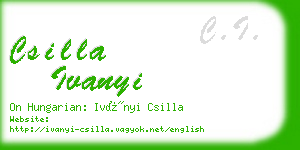 csilla ivanyi business card